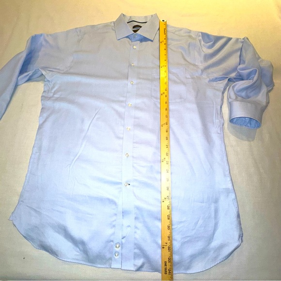 Jos A Bank Reserve Dress Shirt Mens Size 17.5 - 37 SLEEVE Blue Tailored Fit XXL - Picture 16 of 16